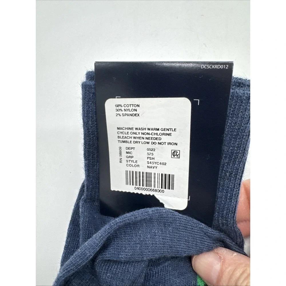 Cremieux Mens Navy Blue Italian Cotton Yarn Socks Golf 6-12 1/2  New